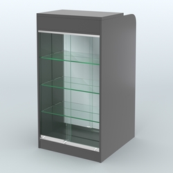 Ресепшен-Лайт №8 (600 мм) (Фасадная стенка - Зеркало), Черный