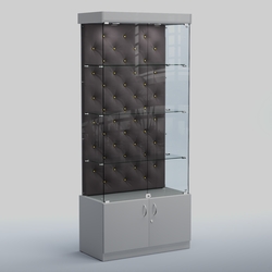 Высокая стеклянная витрина КАПИТОНЕ №1, Серый + 16 Grey