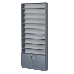 Стеллаж из ДСП с 9-ю полками 150x900 мм серии LEVEL-9 №9 (З/C - ДВП), Темно-Серый