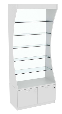 Витрина Радуга со стеклянной задней стенкой №3-2 (Т-20) , Серый