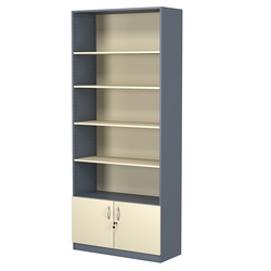 Стеллаж из ДСП с 4-мя полками 350x900 мм серии LEVEL-4 №13 (З/C - ДВП), Темно-серый + Крем Вайс