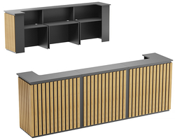 Стойка ресепшен ГРАУНД №3Г, Дуб Золотистый и Темно-Серый