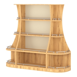 Пристенный низкий стеллаж ГАРАНТ №1-О с ограничителями, Дуб Золотистый и Крем Вайс