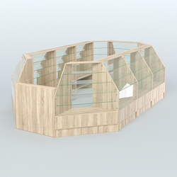 Низкий торговый остров серии Алмаз №4 большой, Дуб сонома