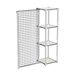 Хромированное вешало ЯЧЕЙКА №1-3 с полками ДСП 16мм, Белый