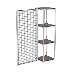 Хромированное вешало ЯЧЕЙКА №1-3 с полками ДСП 16мм, Орех