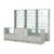 Комплект стеллажей со стеклянными полками U-6 №12-1 и прилавков ЭК-03 Метрополитан Грей