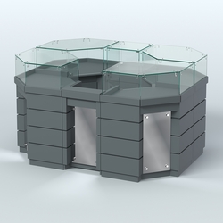 Торговый островок GOLD с зеркальным фасадом №1-1 (3,13 кв.м), Темно-Серый