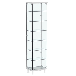 Витрина РОНДО №1-5 на ножках (задняя стенка стекло), Серый