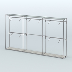 Торговая система ХРОМ без ДСП 3600 мм с поручнями №9, Метрополитан Грей