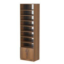 Стеллаж из ДСП с 7-ю полками 400x600 мм серии LEVEL-7 №7-2 (З/C - ЗЕРКАЛО), Орех