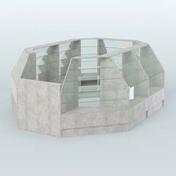 Низкий торговый остров серии Алмаз №2 средний, Метрополитан Грей