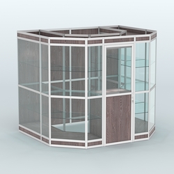 Павильон из профиля пристенный №7в (4,32 кв. м), Ясень Анкор темный