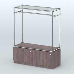 Островная торговая система ХРОМ 1200 мм с тумбами №2, Ясень Анкор темный