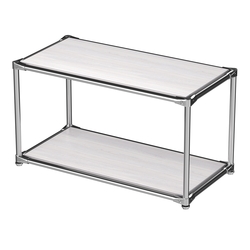 Хромированный стеллаж СТИЛЬ №4а-3 малый с полками ДСП, Ясень Анкор светлый - U31104