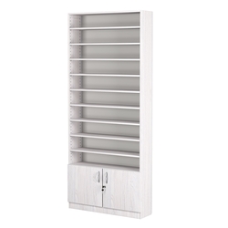 Стеллаж из ДСП с 9-ю полками 250x900 мм серии LEVEL-9 №11 (З/C - ДВП), Ясень Анкор светлый