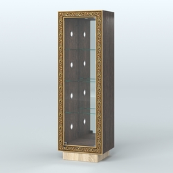 Низкая витрина с декором и диодной подсветкой НБА-3С, Дуб Венге + Дуб Сонома