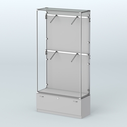 Торговая система ХРОМ (задняя стенка - ДСП) 1200 мм №3-1 с тумбой Т-11 и поручнями, Серый