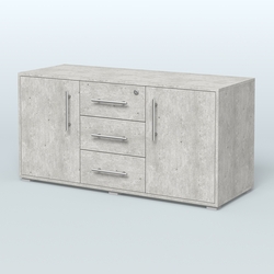 Тумба стационарная для оргтехники, цвет темный дуб, Метрополитан Грей