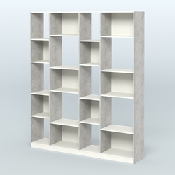 Стеллаж из ДСП серии ЛОФТ №15-1, Метрополитан Грей + Белый