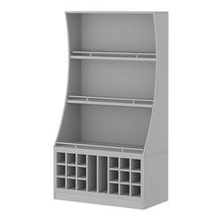 Стеллаж Гарант низкий №2-5-900-О с ограничителями, Серый