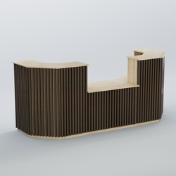 Ресепшен со столом выдачи серии ВЕРТИКАЛЬ №7, Дуб Сонома + Дуб Венге