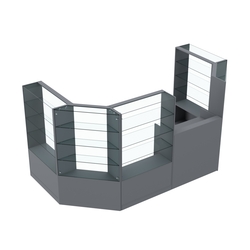 Торговый пристенный островок ГРАЦИЯ №3 (открытый) (4.68 кв.м), Темно-Серый