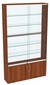 Витрина СЭСП-Z №1-1-300 (З/C - Стекло) со стеклянными полками и шторками Орех