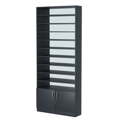 Стеллаж из ДСП с 10-ю полками 250x900 мм серии LEVEL-10 №11-2 (З/C - ЗЕРКАЛО), Антрацит