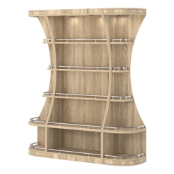 Пристенный высокий стеллаж ГАРАНТ №1-О с ограничителями, Дуб Сонома