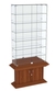 Витрина узкая с 6-ю полками зеркальная КОЛОСС №34 Орех