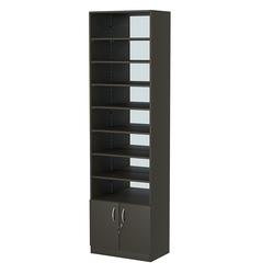 Стеллаж из ДСП с 7-ю полками 350x600 мм серии LEVEL-7 №6-2 (З/C - ЗЕРКАЛО), Черный