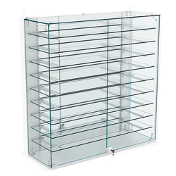 Витрина настенная НЕО №4-2 с девятью полками, Серый