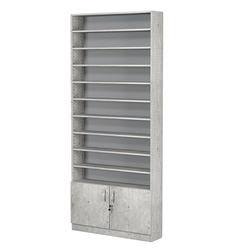 Стеллаж из ДСП с 9-ю полками 200x900 мм серии LEVEL-9 №10 (З/C - ДВП), Метрополитан Грей