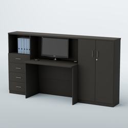 Ресепшен с тумбами и полками ВЕГА №3, Черный