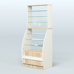 Витрина БРИЗ №1-900, Белый + Дуб Сонома