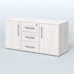 Тумба стационарная для оргтехники, цвет темный дуб, Ясень Анкор светлый