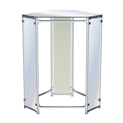 Вешало-стенд Прогресс №3-5 (с зеркальной полкой и зеркалами), Белый