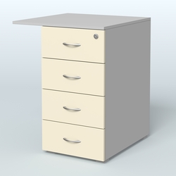 Брифинг-приставка с тумбой Прайм, Серый + Крем Вайс