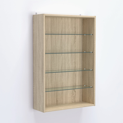 Витрина настенная №202-1Г открытая с четырьмя полками, Дуб Сонома