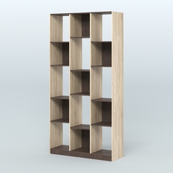 Стеллаж из ДСП серии ЛОФТ №10-1 (зеркальное отражение - Z), Дуб Сонома + Дуб Венге