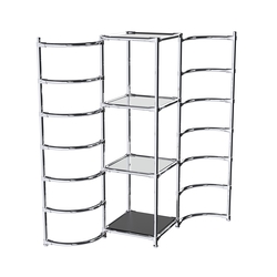 Хромированное вешало ДУГА №1-4 с зеркальными полками 4 мм, Черный