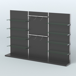 Система ЭЛЕГАНТ №10 пристенная с ДСП (3600 мм), Черный