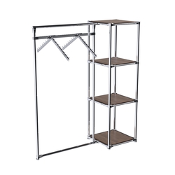 Хромированное вешало ГРАНЬ №1-3 с полками ДСП 16 мм, Орех