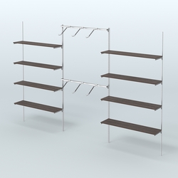 Neo Fix №11 с полками из ДСП и хромированными поручнями (3600 мм), Дуб Венге