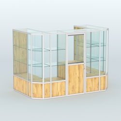 Павильон из профиля пристенный №6б (4,05 кв. м), Дуб Золотистый