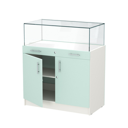 Прилавок ювелирный "Диаманд" №1-1000 пристенный, ЛДСП белый + МДФ мята