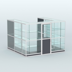 Павильон из профиля пристенный №5г (6,75 кв. м), Антрацит