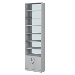 Стеллаж из ДСП с 6-ю полками 200x600 мм серии LEVEL-6 №3-2 (З/C - ЗЕРКАЛО), Серый