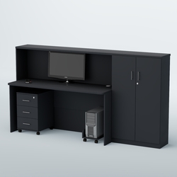 Ресепшен с тумбами и подставкой под системный блок ВЕГА №6, Антрацит